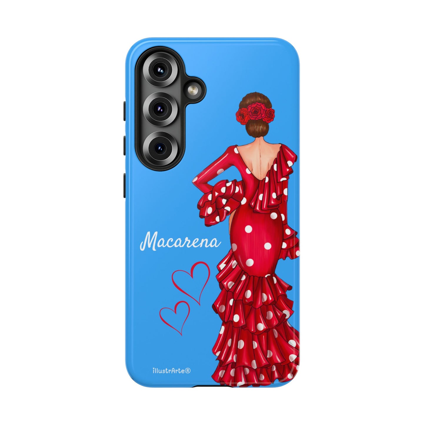 Funda de teléfono personalizada Macarena azul – para iPhone, Samsung, Pixel