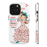 Personalised phone case flamenco dancer Lolita, with quote for iPhone 13 Pro, gloss finish – illustrArte