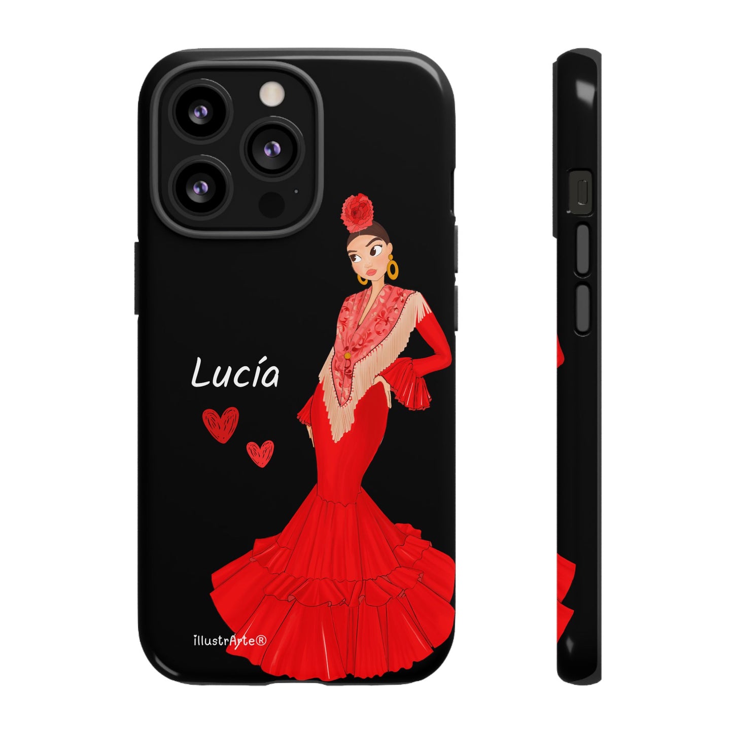 Funda de teléfono personalizable con nombre/bandera/Virgen - Modelo Lucía  Para iPhone, Samsung Y Google Pixel