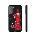 Personalised phone case flamenco dancer Macarena, with a little Virgin Mary for Samsung Galaxy S21 FE, gloss finish – illustrArte
