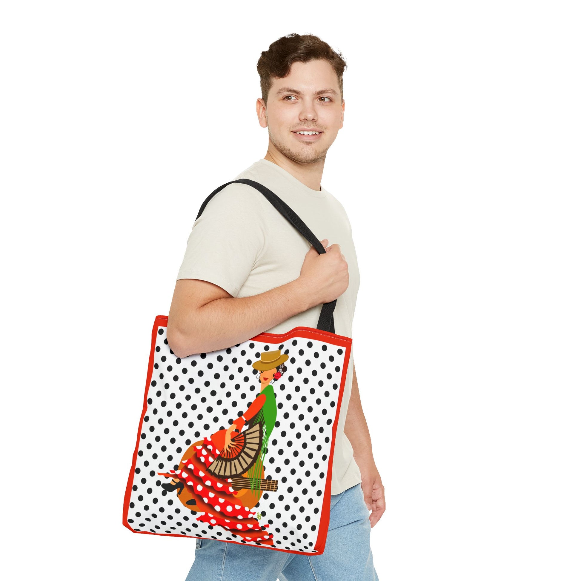 un hombre cargando una bolsa grande con una jirafa en ella