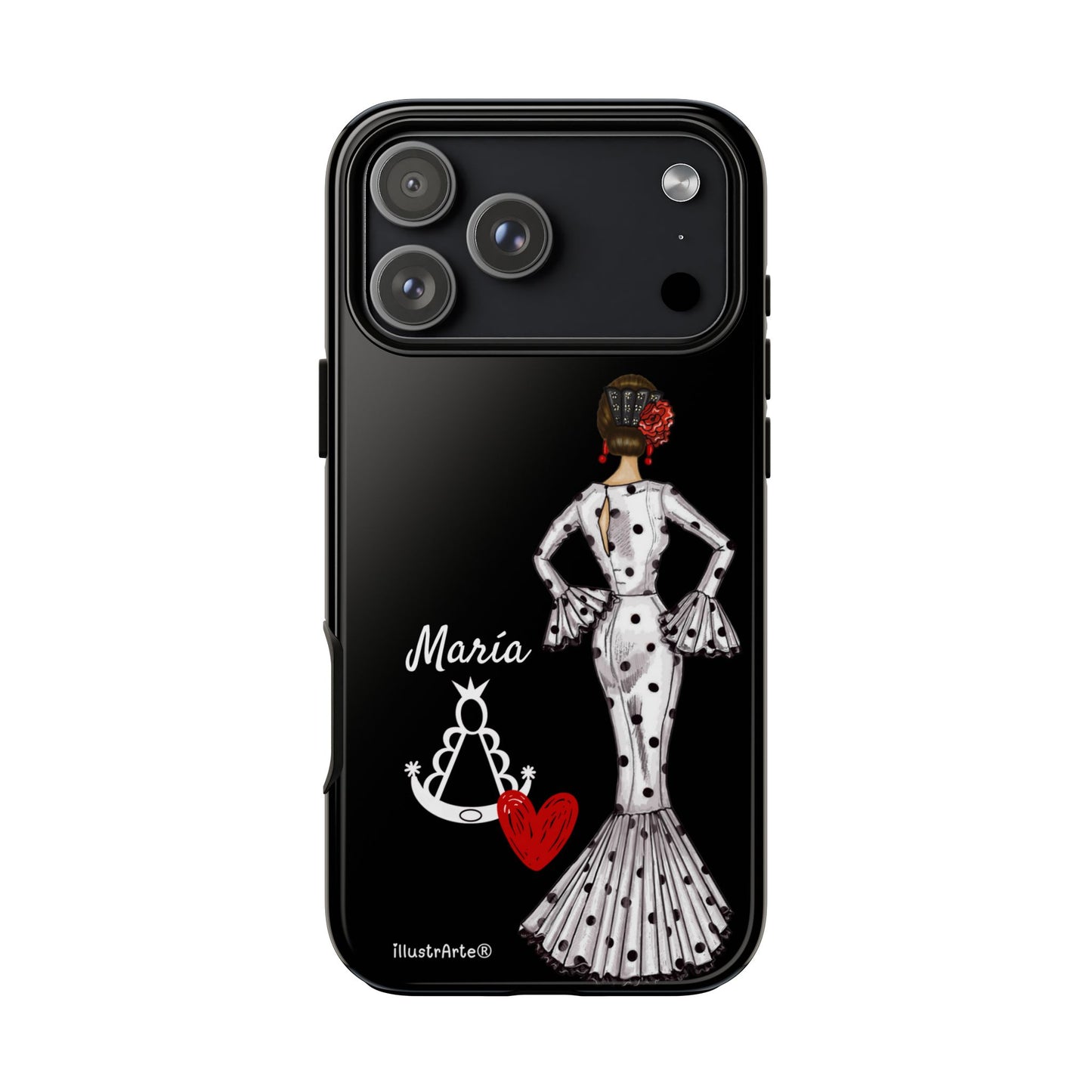 Funda de teléfono personalizable María blanco Virgen del Rocío – para iPhone, Samsung, Pixel