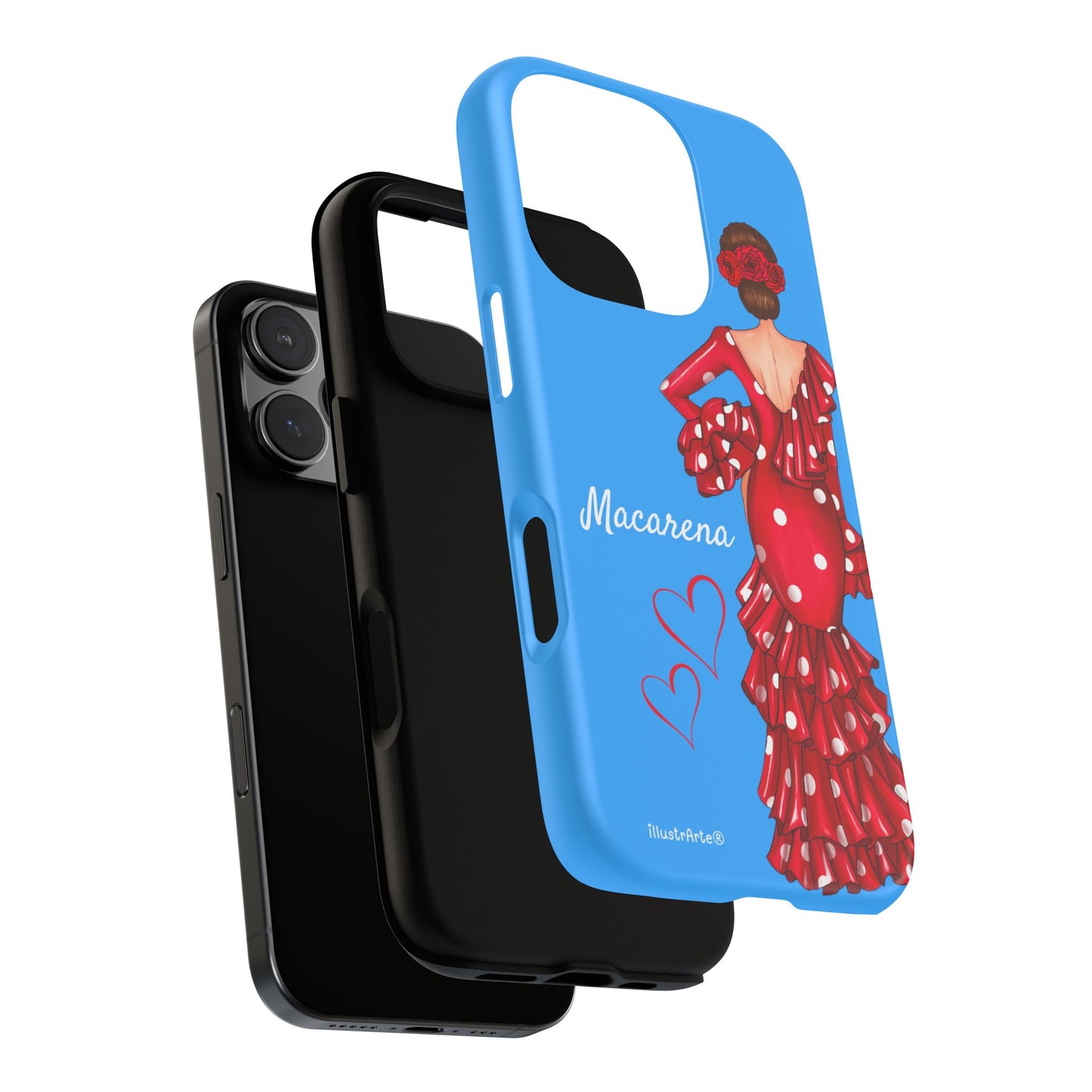 Funda de teléfono personalizada Macarena azul – para iPhone, Samsung, Pixel