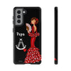 Funda de teléfono personalizable Pepa fondo negro Virgencita – para iPhone, Samsung, Pixel