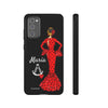 Funda de teléfono personalizable María rojo fondo negro Virgencita – para iPhone, Samsung, Pixel