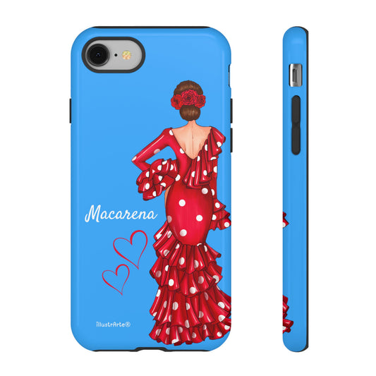 Funda de teléfono personalizada Macarena azul – para iPhone, Samsung, Pixel