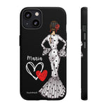 Personalised phone case flamenco dancer María, white dress for iPhone 13, matte finish – illustrArte