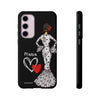 Funda de teléfono personalizada María vestido blanco – para iPhone, Samsung, Pixel