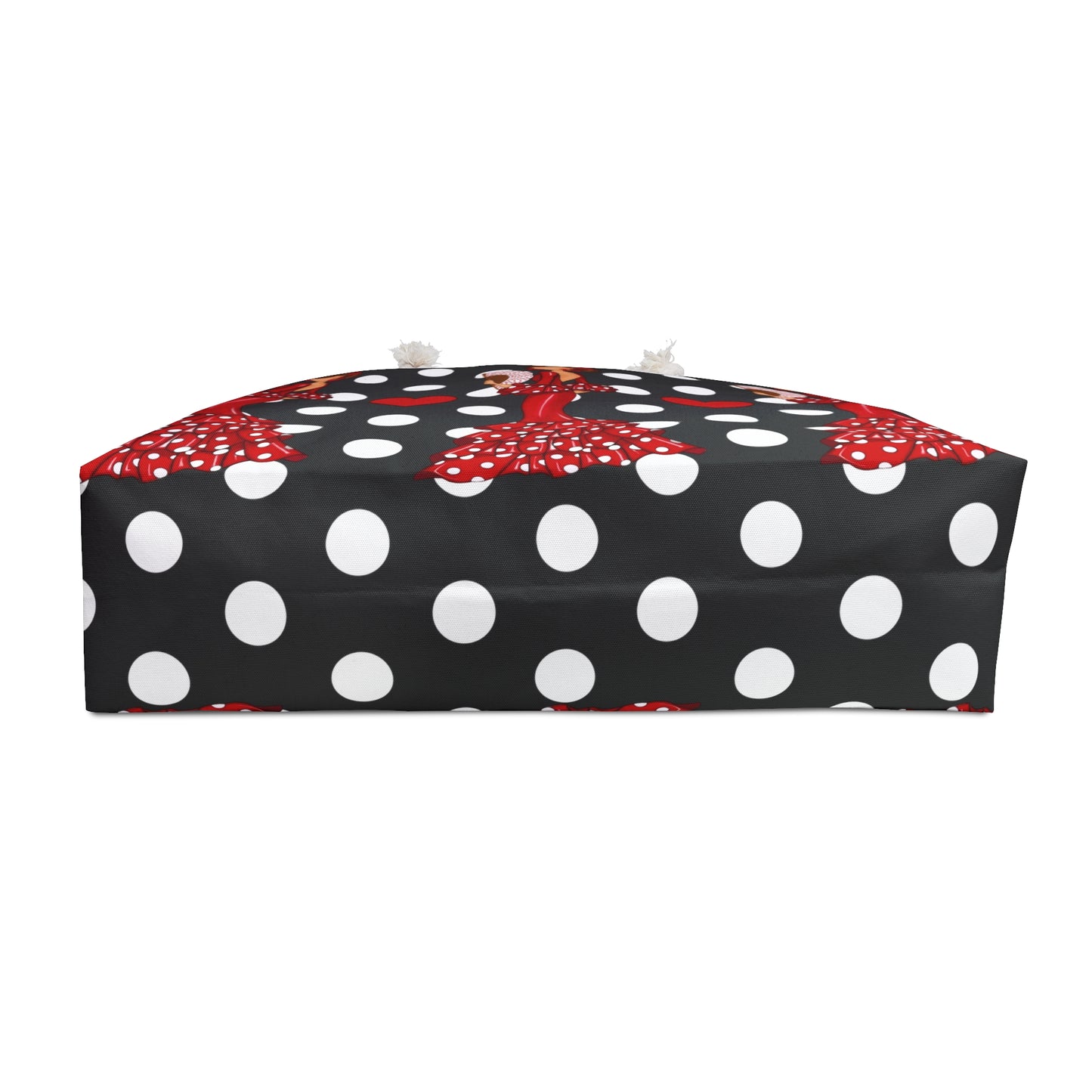 a black and white polka dot covered box