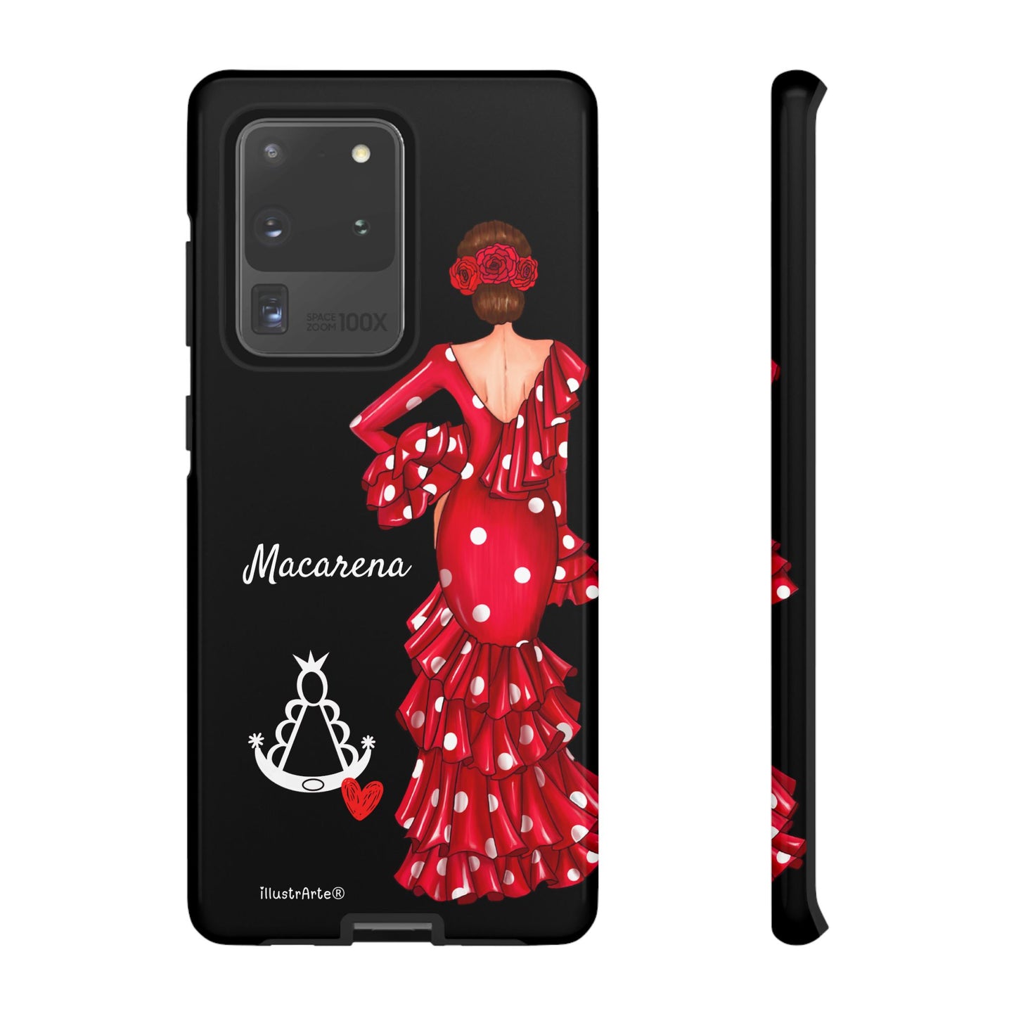 Funda de teléfono personalizada Macarena negro – para iPhone, Samsung, Pixel