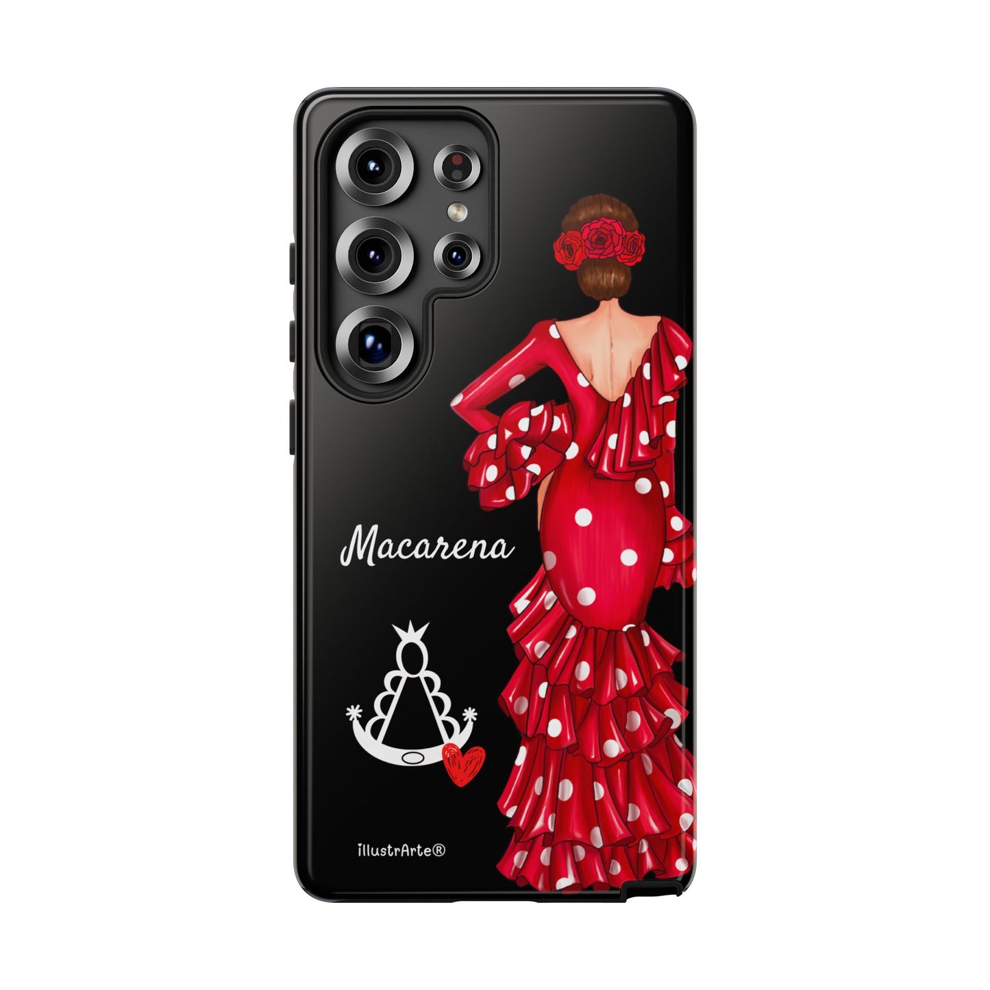 Funda de teléfono personalizada Macarena negro – para iPhone, Samsung, Pixel