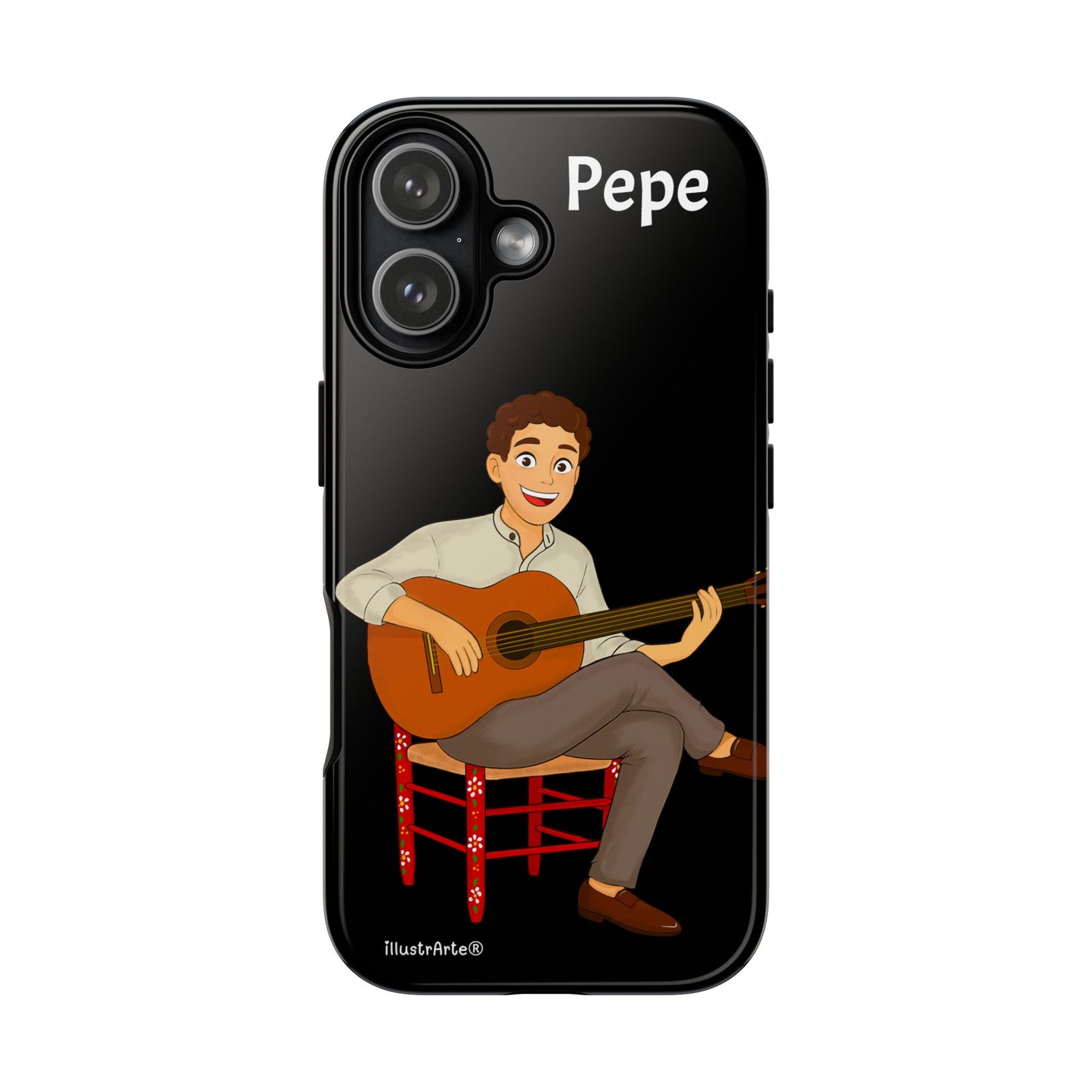 Funda de teléfono personalizada Pepe guitarrista – para iPhone, Samsung, Pixel