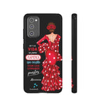 Personalised phone case flamenco dancer Macarena, with quote for Samsung Galaxy S20 FE, gloss finish – illustrArte