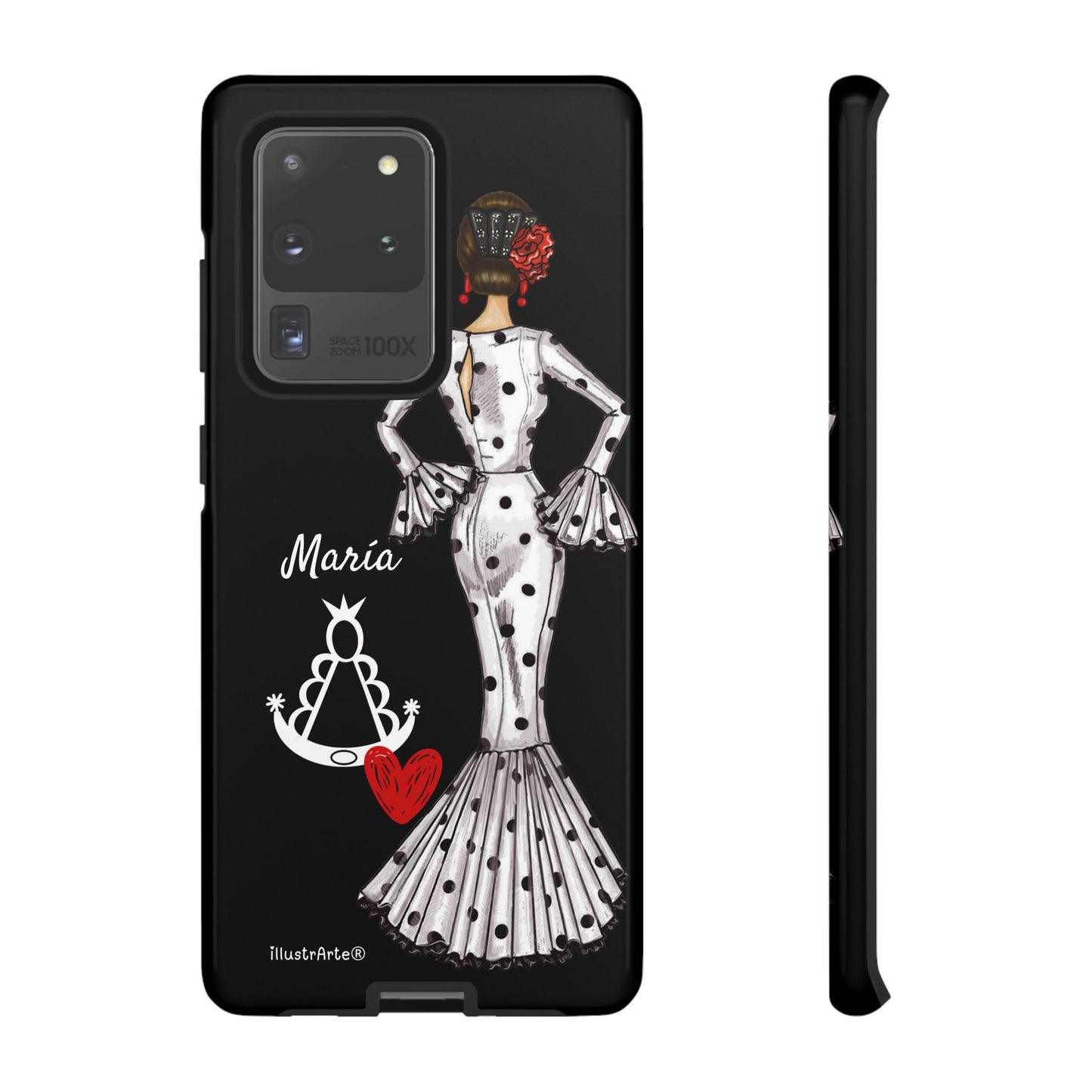 Funda de teléfono personalizable María blanco Virgen del Rocío – para iPhone, Samsung, Pixel