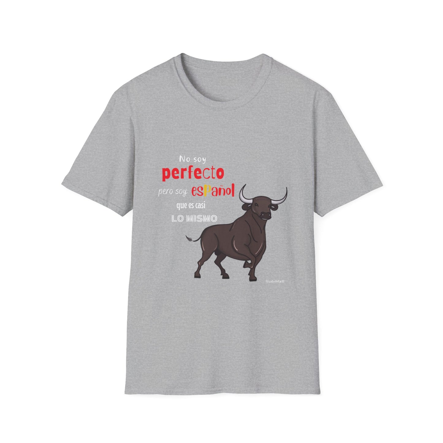 una camiseta gris con un toro en ella