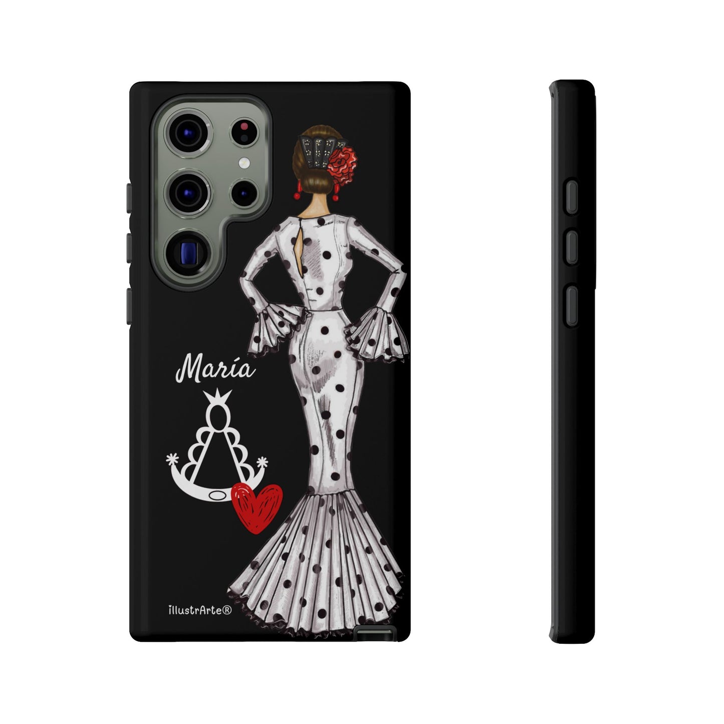 Funda de teléfono personalizable María blanco Virgen del Rocío – para iPhone, Samsung, Pixel