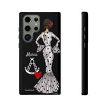 Personalised phone case flamenco dancer María Blanco, with the Virgen del Rocío for Samsung Galaxy S23 Ultra, gloss finish – illustrArte