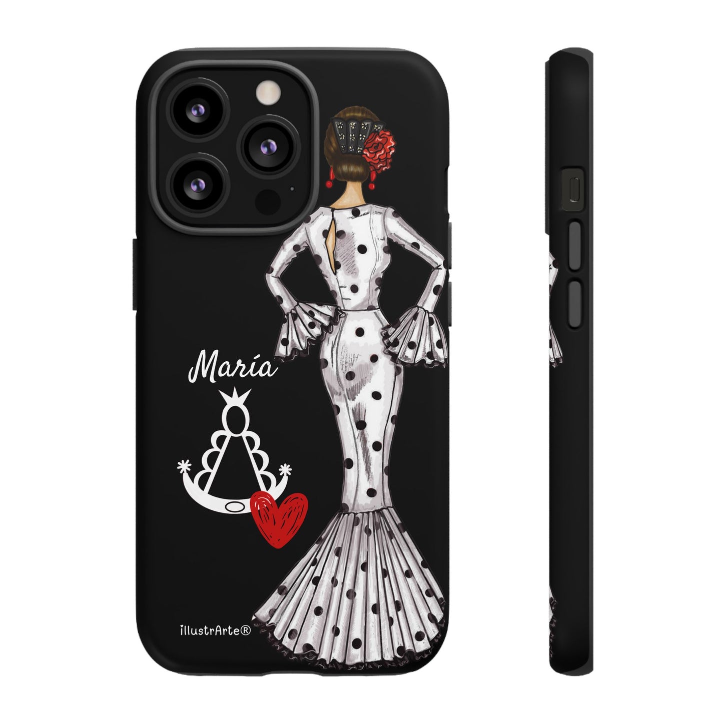 Funda de teléfono personalizable María blanco Virgen del Rocío – para iPhone, Samsung, Pixel