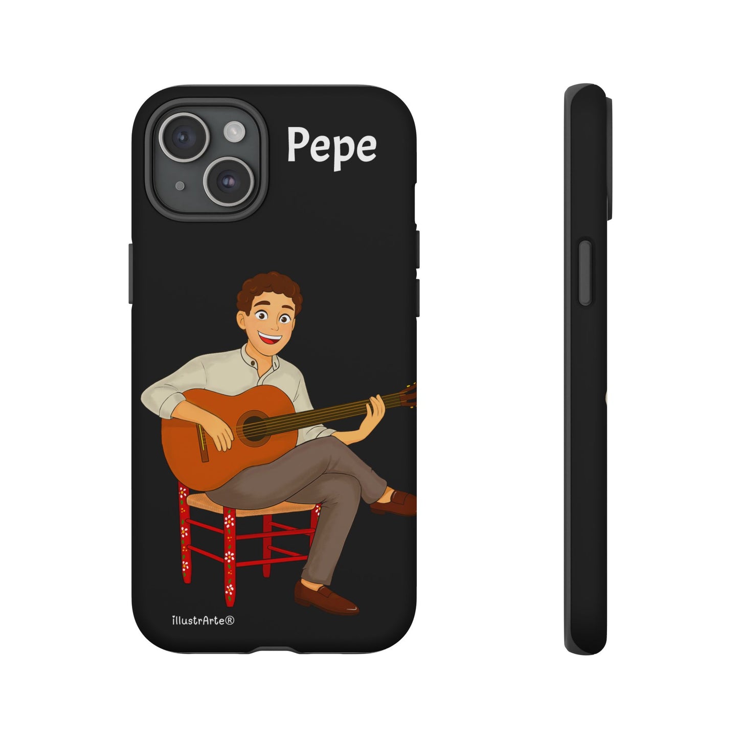 Funda de teléfono personalizada Pepe guitarrista – para iPhone, Samsung, Pixel