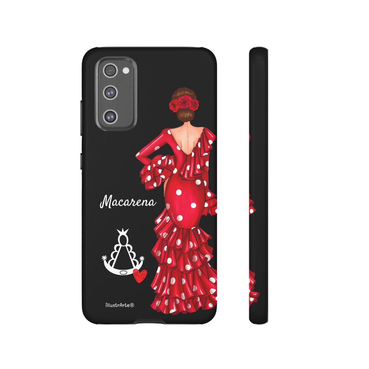 Funda de teléfono personalizada Macarena negro – para iPhone, Samsung, Pixel