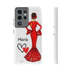 Funda de teléfono personalizada María vestido rojo – iPhone, Samsung, Pixel