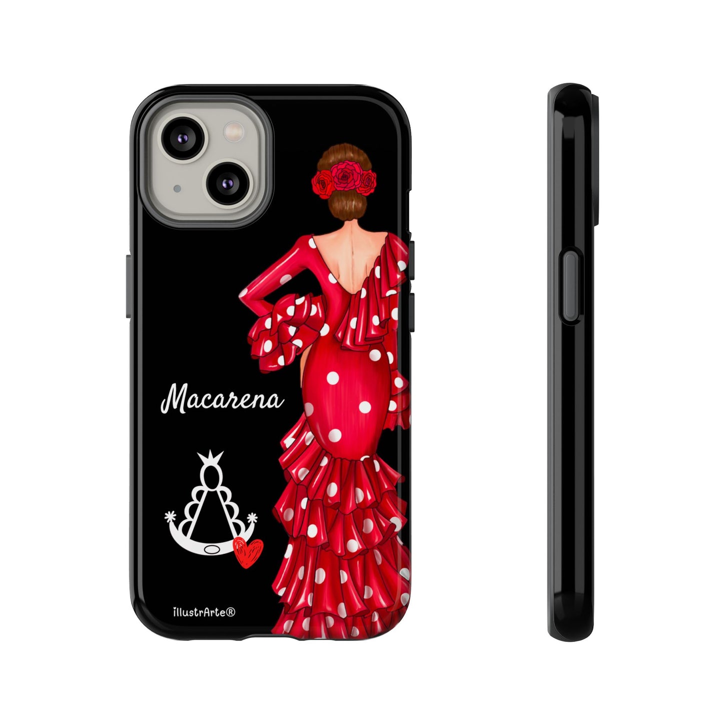 Funda de teléfono personalizada Macarena negro – para iPhone, Samsung, Pixel
