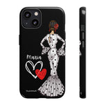 Personalised phone case flamenco dancer María, white dress for iPhone 13, gloss finish – illustrArte