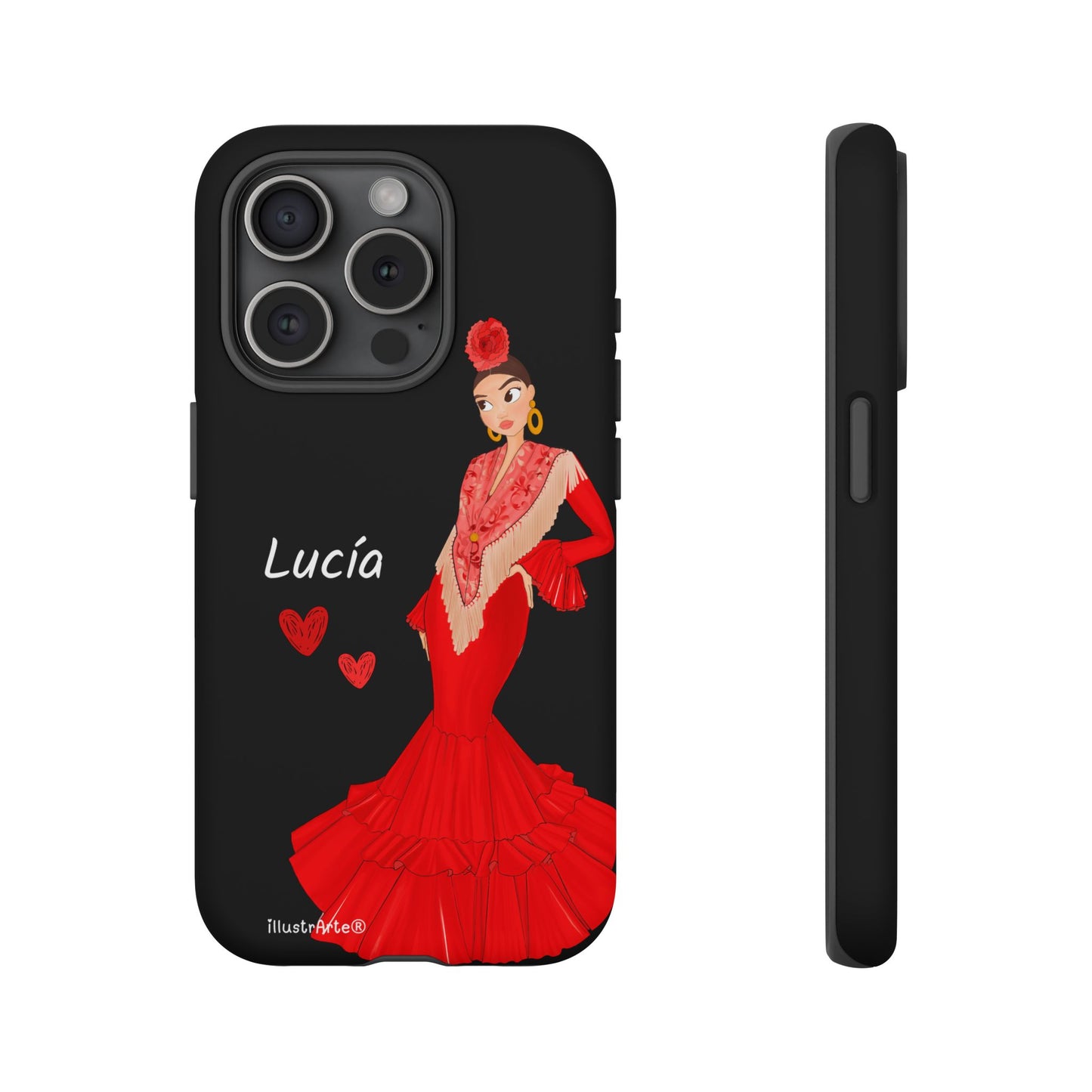 Funda de teléfono personalizable con nombre/bandera/Virgen - Modelo Lucía  Para iPhone, Samsung Y Google Pixel