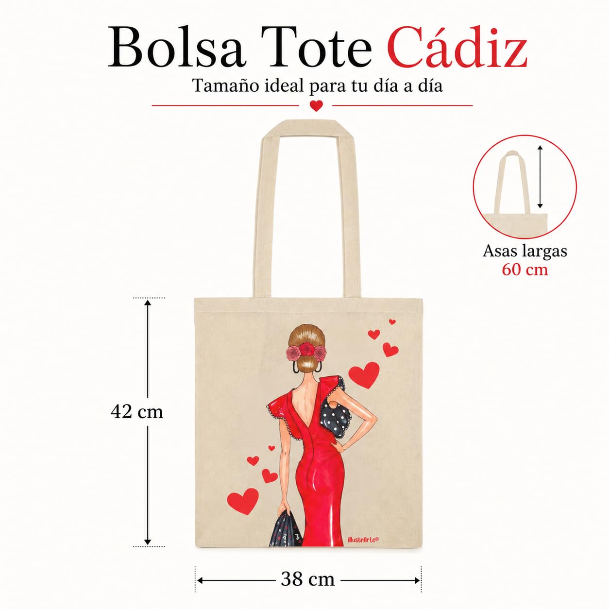 Bolsa tote Cádiz flamenca Manuela roja 5