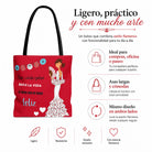Bolsa tote Málaga flamenca Pepa Feliz rojo con frase 7