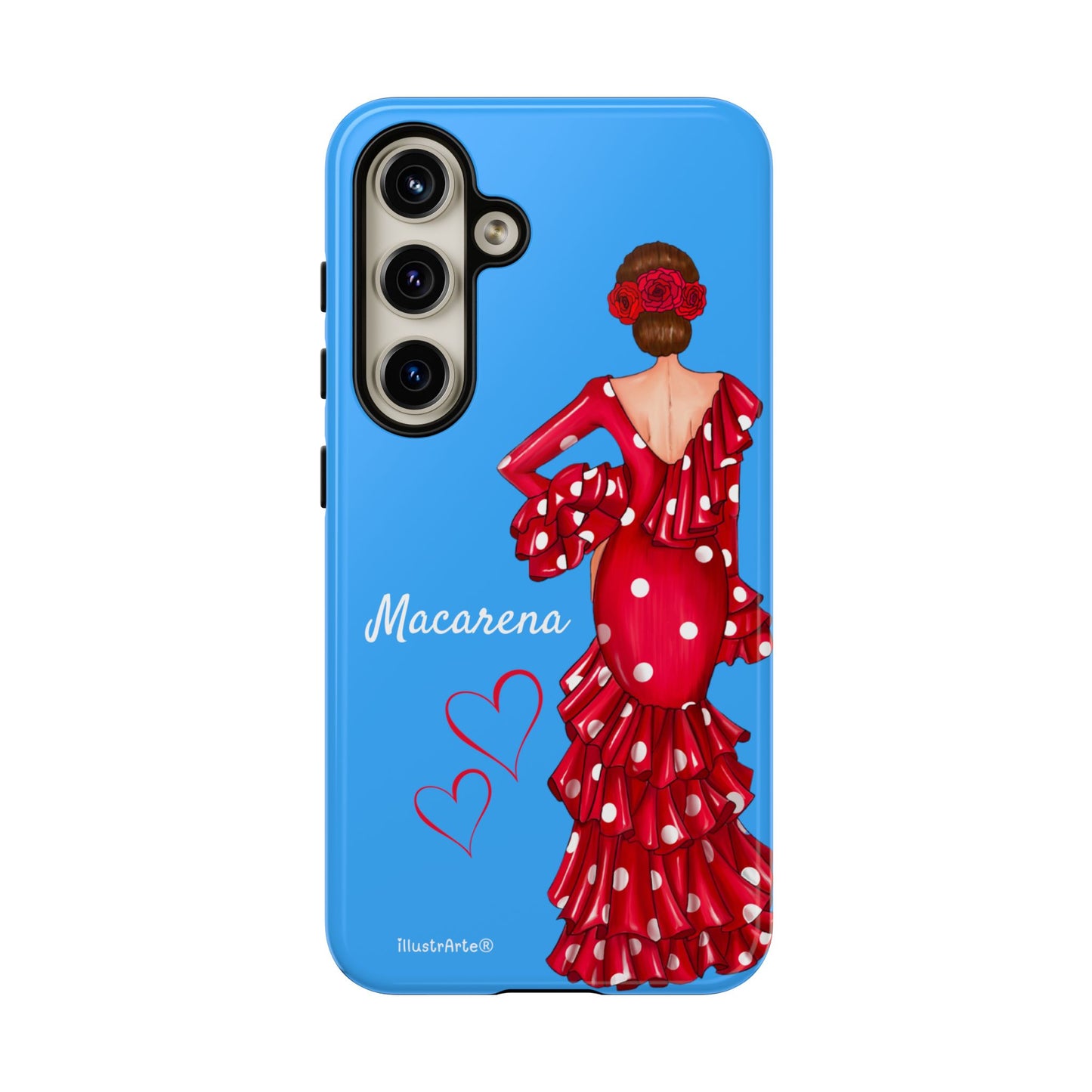 Funda de teléfono personalizada Macarena azul – para iPhone, Samsung, Pixel