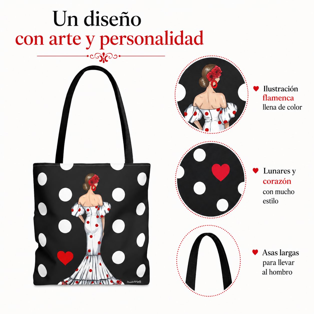 Bolsa tote Málaga flamenca Maite con lunares 3