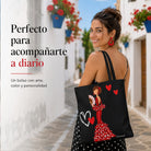 Bolsa tote Málaga flamenca Pepa con corazones 2