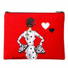 Neceser o estuche Granada illustrArte 22 x 17 cm – diseño María Blanco, fondo rojo con corazones – imagen Amazon
