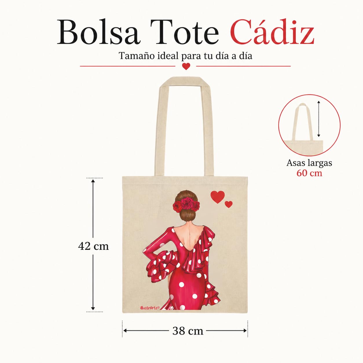 Bolsa tote Cádiz flamenca Macarena roja 5
