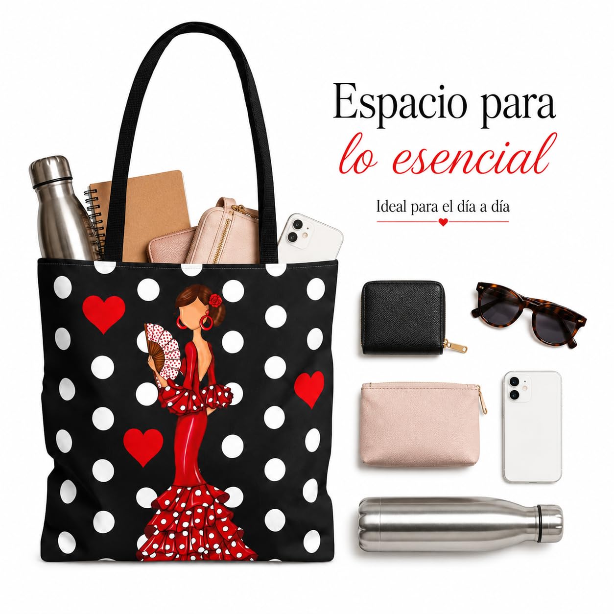 Bolsa tote Málaga flamenca Pepa con lunares 4