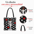 Bolsa tote Málaga flamenca María Blanco fondo negro con lunares 3