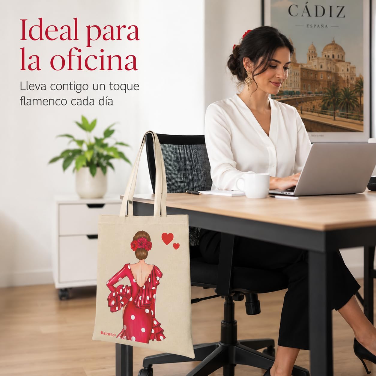 Bolsa tote Cádiz flamenca Macarena roja 4