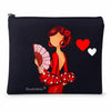 Neceser o estuche Granada illustrArte 22 x 17 cm – diseño Pepa, fondo negro con corazones – imagen Amazon