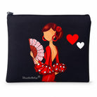 Neceser o estuche Granada illustrArte 22 x 17 cm – diseño Pepa, fondo negro con corazones – imagen Amazon