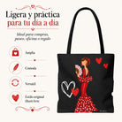 Bolsa tote Málaga flamenca Pepa con corazones 8