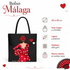 Bolsa tote Málaga flamenca Macarena rojo liso 3