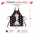 Delantal flamenca illustrArte – Maite, fondo negro con lunares – vista 5