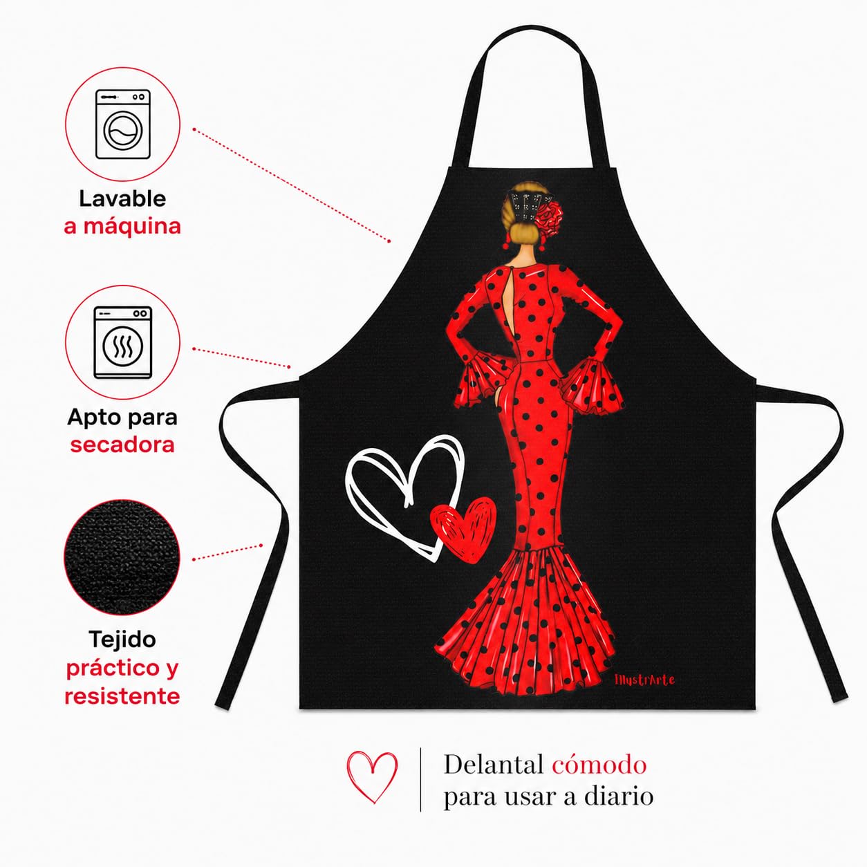 Delantal flamenca illustrArte – María Rojo – vista 5