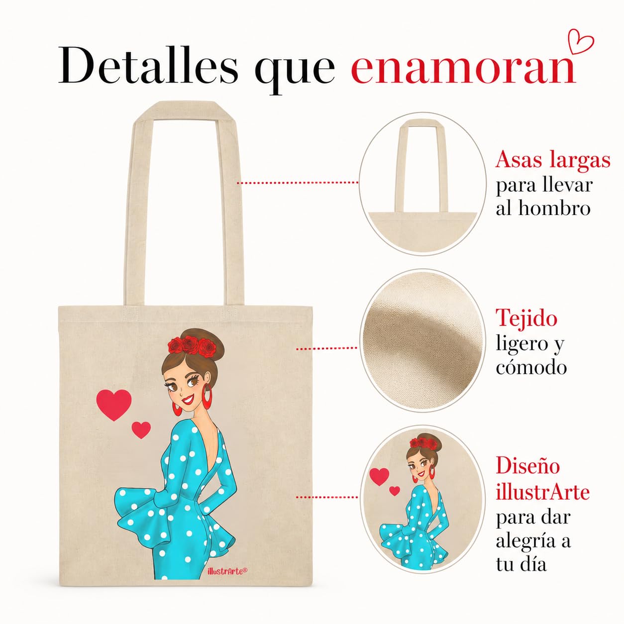 Bolsa tote Cádiz flamenca Paquita turquesa 5