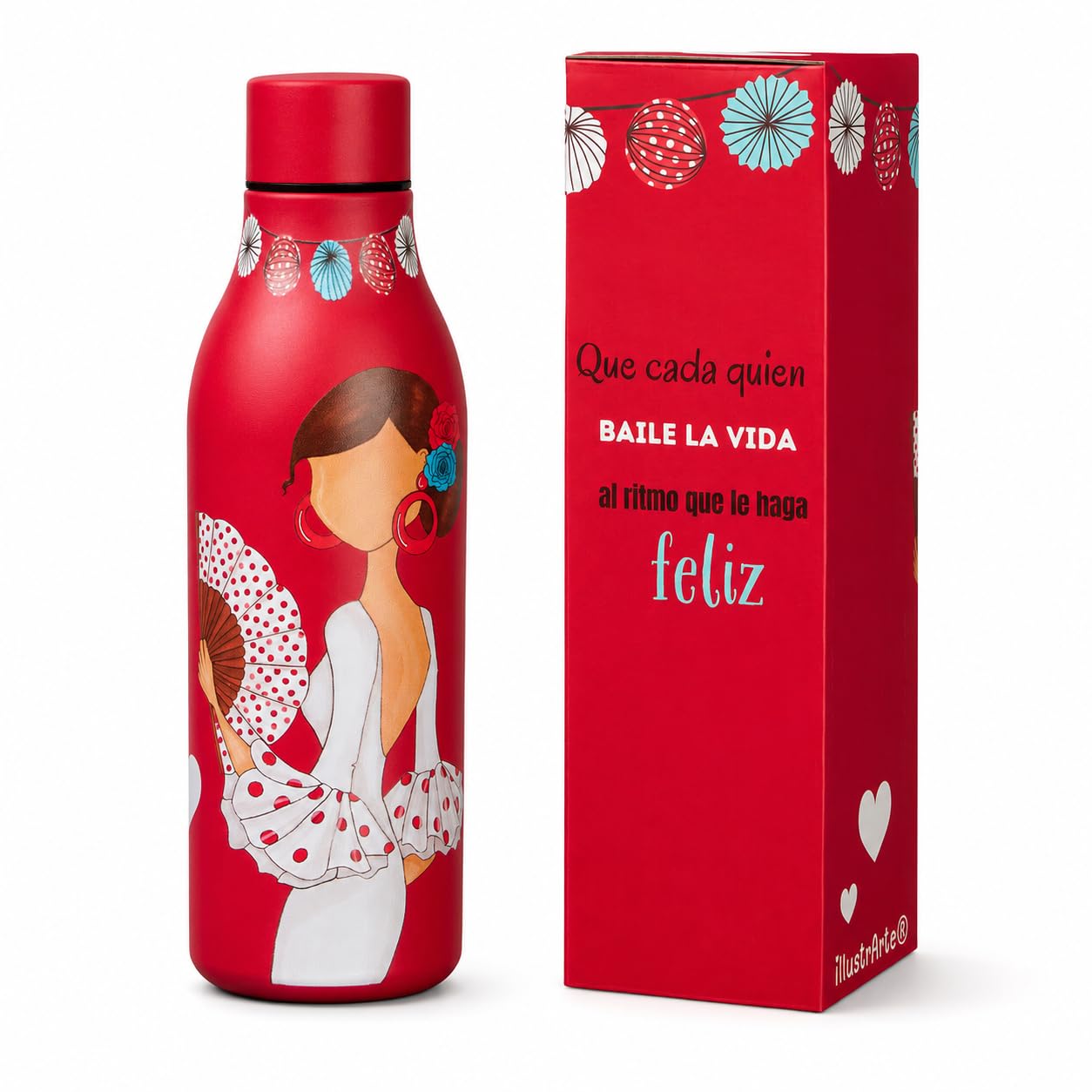 Botella térmica flamenca illustrArte 500 ml – diseño Pepa Feliz – MAIN