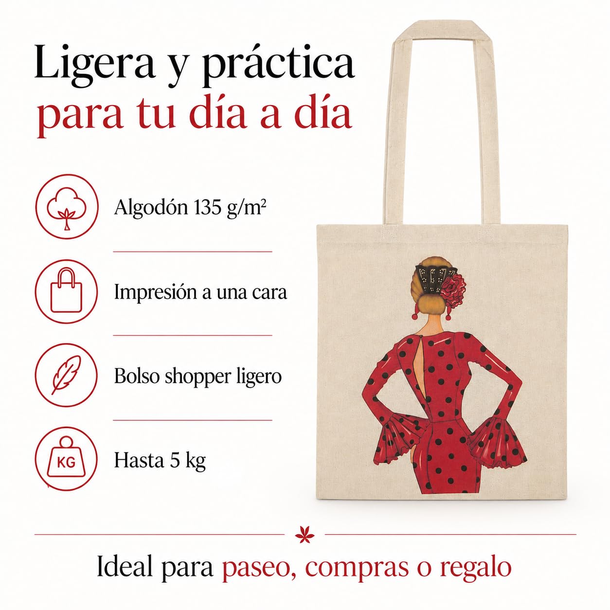 Bolsa tote Cádiz flamenca María Rojo 7