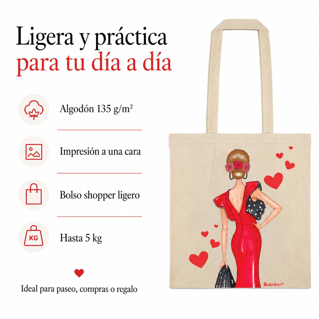 Bolsa tote Cádiz flamenca Manuela roja 7
