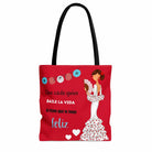 Bolsa tote Málaga flamenca Pepa Feliz rojo con frase 1