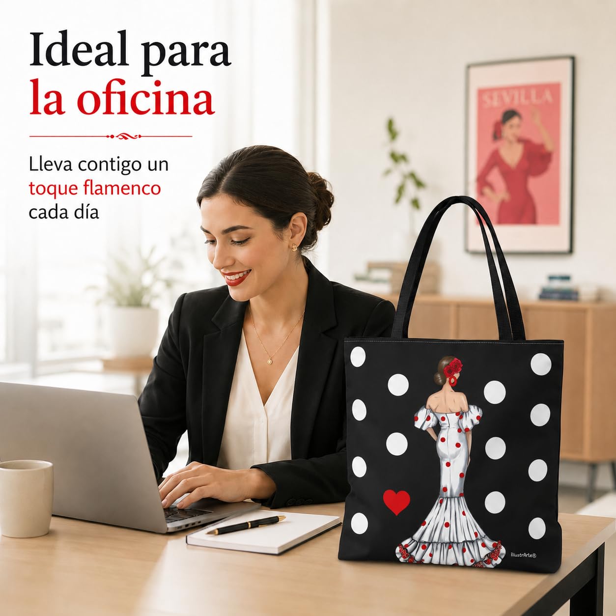 Bolsa tote Málaga flamenca Maite con lunares 4